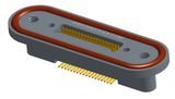 NKRP-2B4-037-225-TH00 - Nano-miniature D-shaped rear panel mount vertical surface board mount (SMT) connector with fluorosilicone o-ring, 2 rows with 36617 contacts, and threaded holes for attachment hardware. (Receptacle)