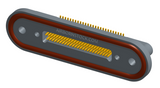 NKRP-2B4-051-228-TH00 - Nano-miniature D-shaped rear panel mount vertical surface board mount (SMT) connector with fluorosilicone o-ring, 2 rows with 36617 contacts, and threaded holes for attachment hardware. (Receptacle)