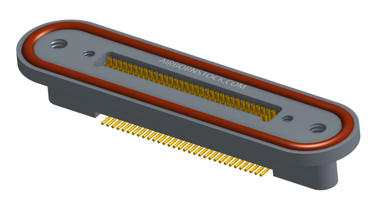 NKRP-2B4-065-228-TH00 - Nano-miniature D-shaped rear panel mount vertical surface board mount (SMT) connector with fluorosilicone o-ring, 2 rows with 36617 contacts, and threaded holes for attachment hardware. (Receptacle)