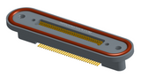 NKRP-2B4-065-228-TH00 - Nano-miniature D-shaped rear panel mount vertical surface board mount (SMT) connector with fluorosilicone o-ring, 2 rows with 36617 contacts, and threaded holes for attachment hardware. (Receptacle)