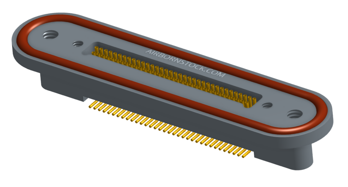 NKRP-2B4-069-225-TH00-EMI - Nano-miniature D-shaped rear panel mount vertical surface board mount (SMT) connector with EMI o-ring in lieu of fluorosilicone o-ring, 2 rows with 36617 contacts, and threaded holes for attachment hardware. (Receptacle)