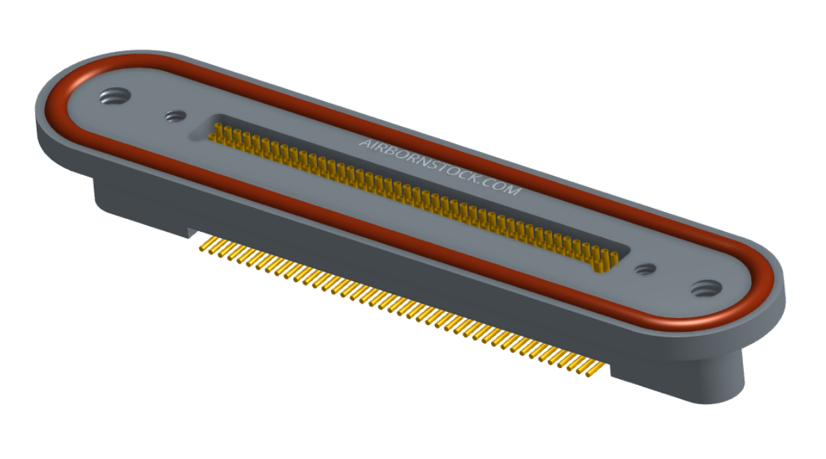 NKRP-2B4-085-225-TH00 - Nano-miniature D-shaped rear panel mount vertical surface board mount (SMT) connector with fluorosilicone o-ring, 2 rows with 36617 contacts, and threaded holes for attachment hardware. (Receptacle)