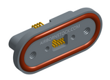 NKRP-2D4-009-225-TH00 - Nano-miniature D-shaped rear panel mount horizontal surface board mount (SMT) connector with fluorosilicone o-ring, 2 rows with 36617 contacts, and threaded holes for attachment hardware. (Receptacle)