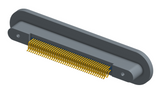 NKRP-2D4-085-228-TH00-EMI - Nano-miniature D-shaped rear panel mount horizontal surface board mount (SMT) connector with EMI o-ring in lieu of fluorosilicone o-ring, 2 rows with 36617 contacts, and threaded holes for attachment hardware. (Receptacle)