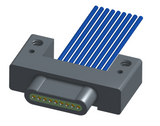 NM-132-009-161-00AA - Nano-miniature D-shaped I/O connector with mounting holes, 9 contacts, and no hardware.