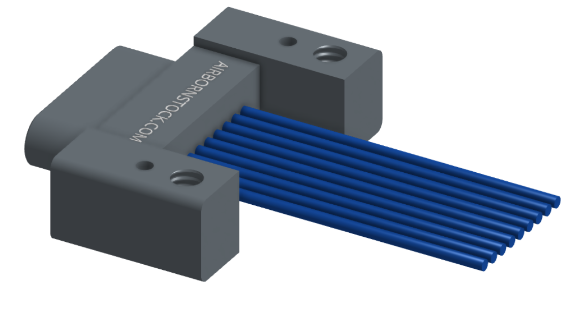 NM-132-009-161-00AA - Nano-miniature D-shaped I/O connector with mounting holes, 9 contacts, and no hardware.