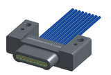 NM-132-009-161-00AA - Nano-miniature D-shaped I/O connector with mounting holes, 9 contacts, and no hardware.