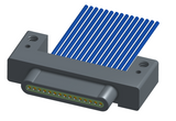 NM-132-015-161-00AA - Nano-miniature D-shaped I/O connector with mounting holes, 15 contacts, and no hardware.