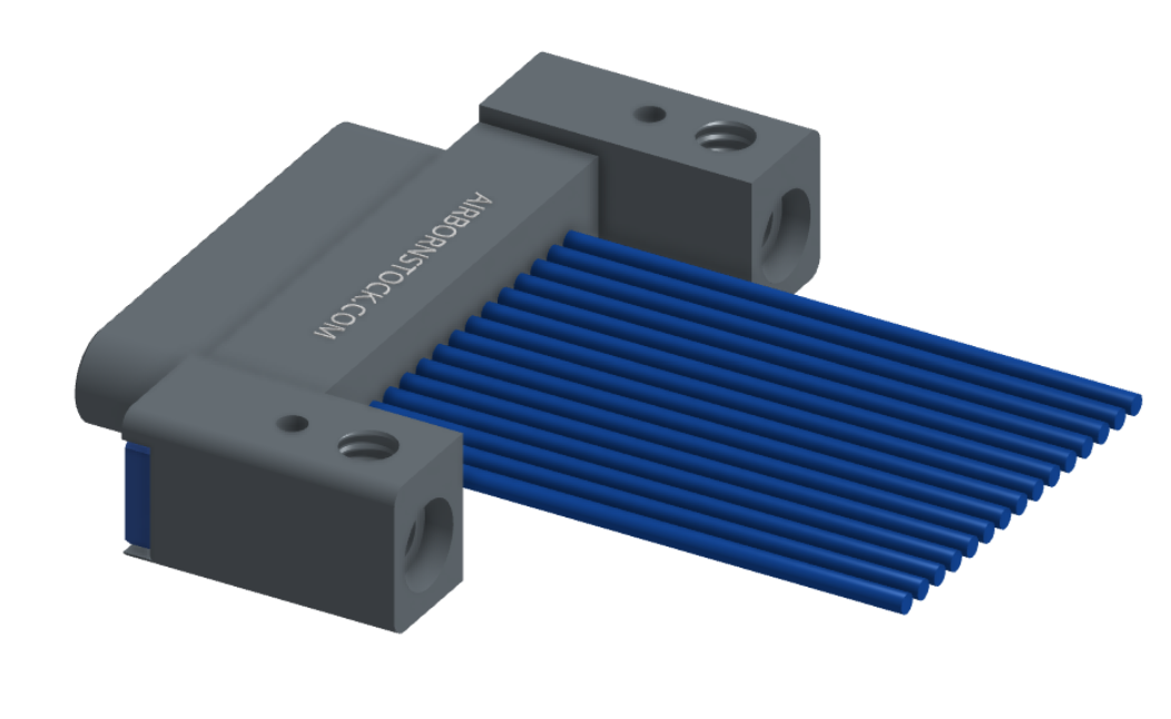 NM-132-015-161-THAA - Nano-miniature D-shaped I/O connector with mounting holes, 15 contacts, and threaded holes for attachment hardware.