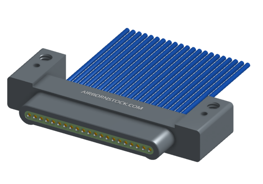 NM-132-021-161-00AA - Nano-miniature D-shaped I/O connector with mounting holes, 21 contacts, and no hardware.