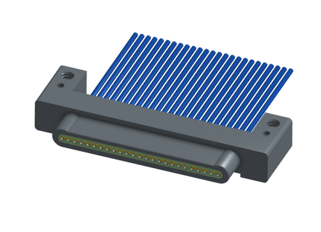 NM-132-025-161-00AA - Nano-miniature D-shaped I/O connector with mounting holes, 25 contacts, and no hardware.