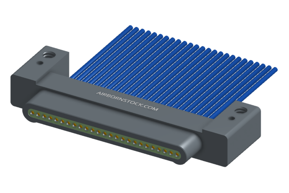 NM-132-025-161-00AA - Nano-miniature D-shaped I/O connector with mounting holes, 25 contacts, and no hardware.