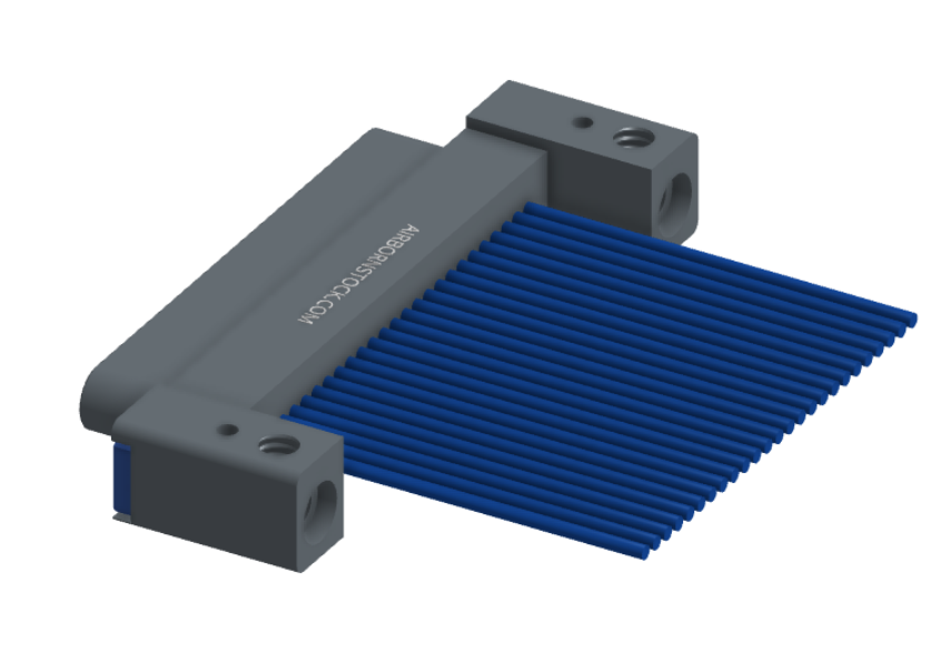 NM-132-025-161-THAA - Nano-miniature D-shaped I/O connector with mounting holes, 25 contacts, and threaded holes for attachment hardware.