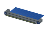 NM-132-051-161-THAA - Nano-miniature D-shaped I/O connector with mounting holes, 51 contacts, and threaded holes for attachment hardware.