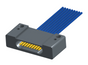 NM-144-009-261-00AA - Nano-miniature D-shaped I/O connector with mounting holes, 9 contacts, and no hardware.