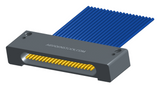 NM-142-021-261-00AA - Nano-miniature D-shaped I/O connector with mounting holes, 21 contacts, and no hardware.