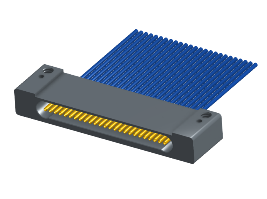 NM-142-025-261-00AA - Nano-miniature D-shaped I/O connector with mounting holes, 25 contacts, and no hardware.