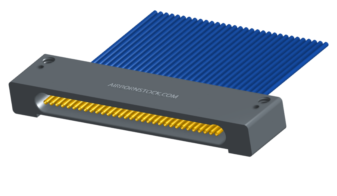 NM-142-031-261-00AA - Nano-miniature D-shaped I/O connector with mounting holes, 31 contacts, and no hardware.