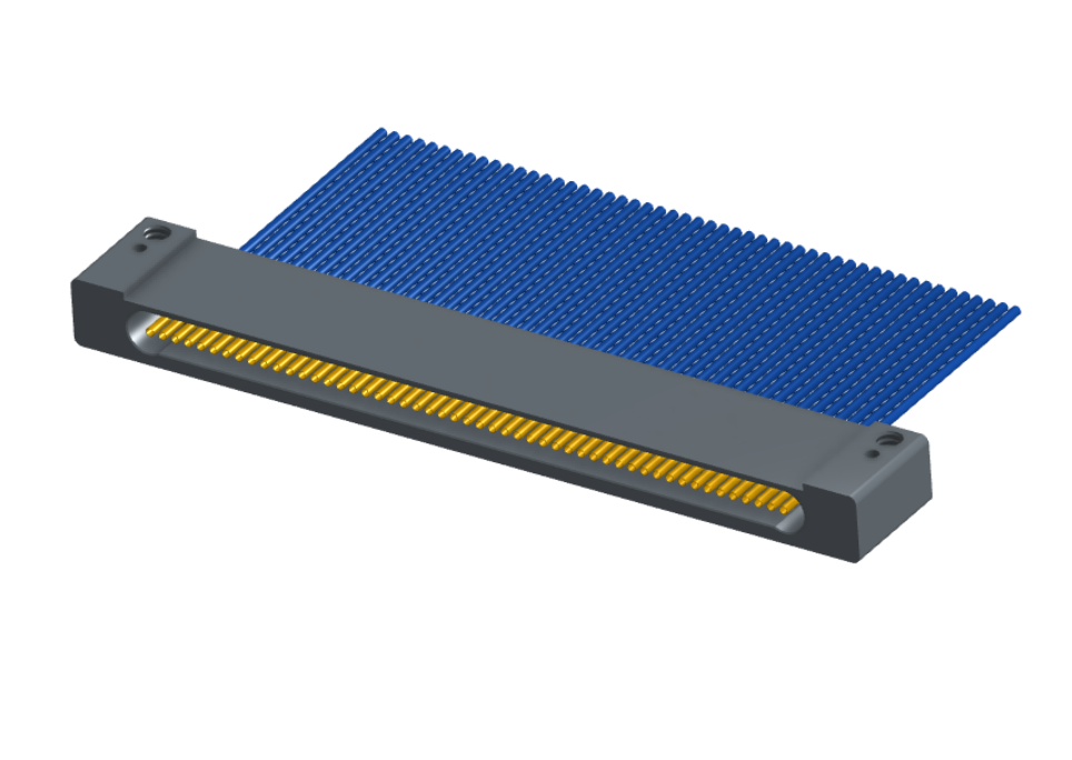 NM-142-051-261-00AA - Nano-miniature D-shaped I/O connector with mounting holes, 51 contacts, and no hardware.