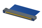 NM-142-051-261-THAA - Nano-miniature D-shaped I/O connector with mounting holes, 51 contacts, and threaded holes for attachment hardware.