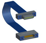 NM-1J2-009-PS1-TTAA - Nano-miniature D-shaped I/O jumper cable with 9 contacts and four threaded holes (2 per connector).
