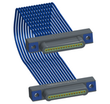 NM-1J2-015-PP1-TTAA - Nano-miniature D-shaped I/O jumper cable with 15 contacts and four threaded holes (2 per connector).