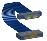 NM-1J2-015-PS1-TTAA - Nano-miniature D-shaped I/O jumper cable with 15 contacts and four threaded holes (2 per connector).