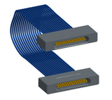 NM-1J2-015-SS1-00AA - Nano-miniature D-shaped I/O jumper cable with 15 contacts and no attachment hardware.