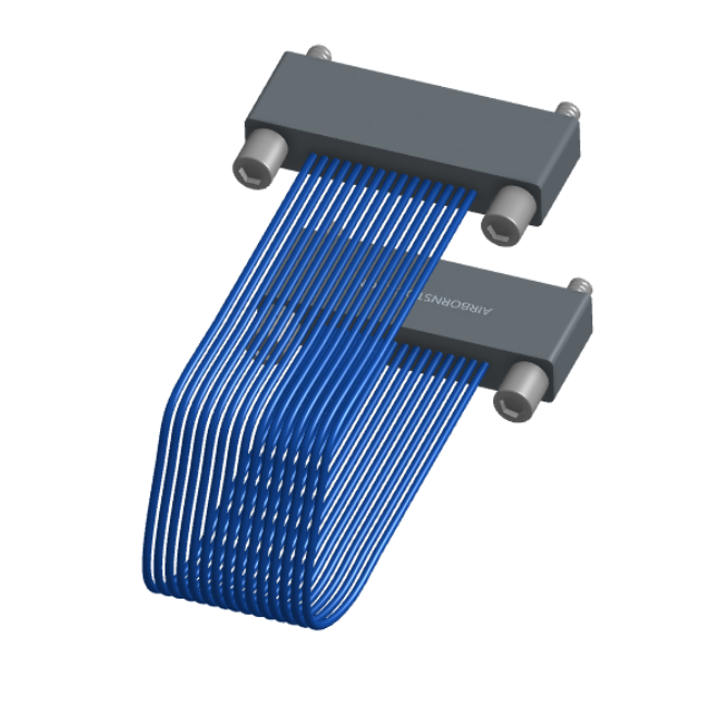 NM-1J4-015-SS1-JJAA - Nano-miniature D-shaped I/O jumper cable with 15 contacts and four turning jackscrews (2 per connector).