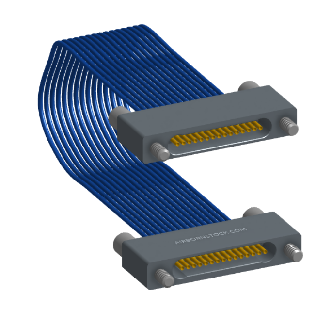 NM-1J4-015-SS1-JJAA - Nano-miniature D-shaped I/O jumper cable with 15 contacts and four turning jackscrews (2 per connector).
