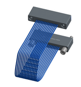 NM-1J2-015-SS1-JRAA - Nano-miniature D-shaped I/O jumper cable with 15 contacts and two turning jackscrews on one receptacle and two threaded holes on the other receptacle.