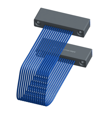 NM-1J2-015-SS1-TTAA - Nano-miniature D-shaped I/O jumper cable with 15 contacts and four threaded holes (2 per connector).