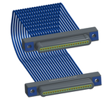 NM-1J3-021-PP1-TTAA - Nano-miniature D-shaped I/O jumper cable with 21 contacts and four threaded holes (2 per connector).