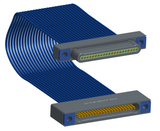 NM-1J4-021-PS1-TTAA - Nano-miniature D-shaped I/O jumper cable with 21 contacts and four threaded holes (2 per connector).