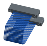 NM-1J2-021-SS1-TTAA - Nano-miniature D-shaped I/O jumper cable with 21 contacts and four threaded holes (2 per connector).