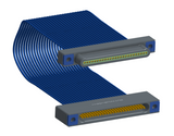 NM-1J2-025-PS1-TTAA - Nano-miniature D-shaped I/O jumper cable with 25 contacts and four threaded holes (2 per connector).