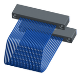 NM-1J2-025-SS1-TTAA - Nano-miniature D-shaped I/O jumper cable with 25 contacts and four threaded holes (2 per connector).