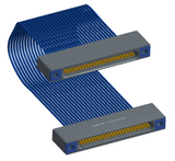 NM-1J2-025-SS1-TTAA - Nano-miniature D-shaped I/O jumper cable with 25 contacts and four threaded holes (2 per connector).