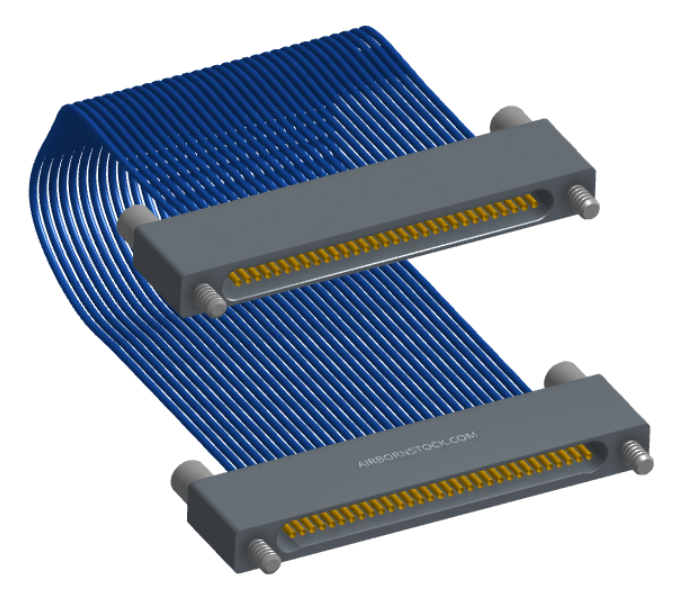 NM-1J3-031-SS1-JJAA - Nano-miniature D-shaped I/O jumper cable with 31 contacts and four turning jackscrews (2 per connector).