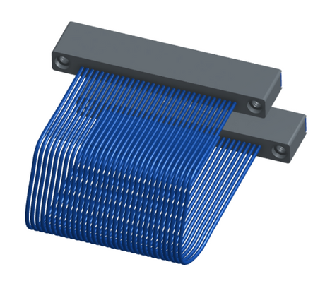 NM-1J2-031-SS1-TTAA - Nano-miniature D-shaped I/O jumper cable with 31 contacts and four threaded holes (2 per connector).