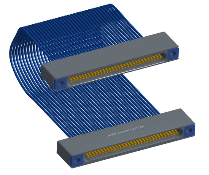NM-1J3-031-SS1-TTAA - Nano-miniature D-shaped I/O jumper cable with 31 contacts and four threaded holes (2 per connector).