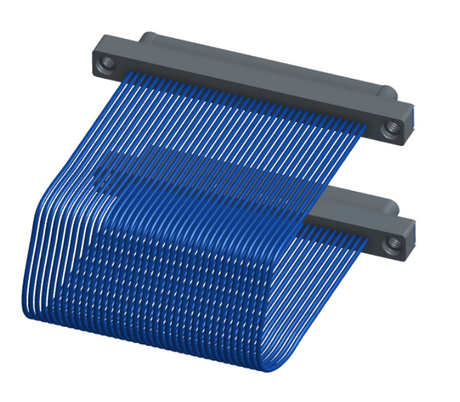NM-1J2-037-PP1-TTAA - Nano-miniature D-shaped I/O jumper cable with 37 contacts and four threaded holes (2 per connector).