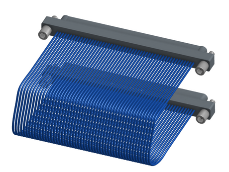 NM-1J5-051-PP1-JJAA - Nano-miniature D-shaped I/O jumper cable with 51 contacts and four turning jackscrews (2 per connector).