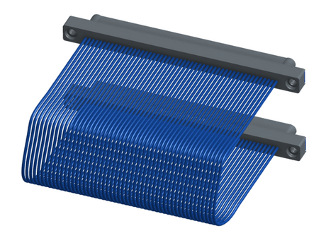 NM-1J5-051-PP1-TTAA - Nano-miniature D-shaped I/O jumper cable with 51 contacts and four threaded holes (2 per connector).