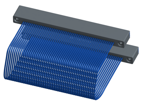NM-1J5-051-SS1-TTAA - Nano-miniature D-shaped I/O jumper cable with 51 contacts and four threaded holes (2 per connector).