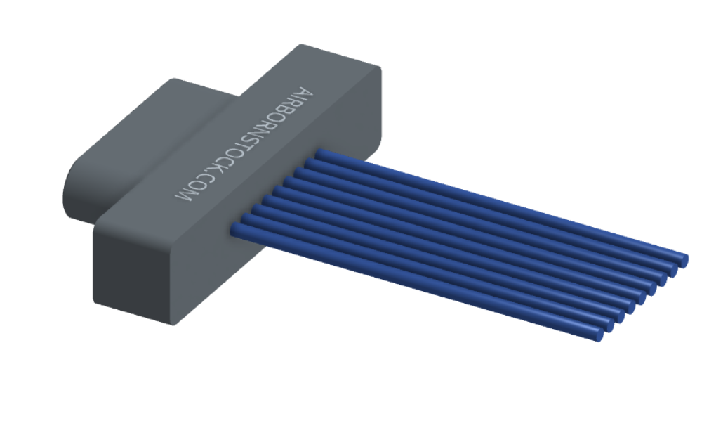NM-112-009-161-00AA - Nano-miniature D-shaped I/O connector with 9 contacts and no attachment hardware. (Plug)