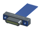 NM-112-009-161-THAA - Nano-miniature D-shaped I/O connector with 9 contacts and threaded holes for attachment hardware.