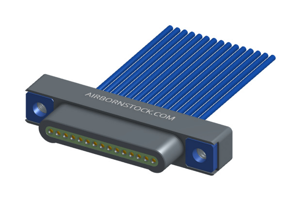 NM-112-015-161-THAA - Nano-miniature D-shaped I/O connector with 15 contacts and threaded holes for attachment hardware.