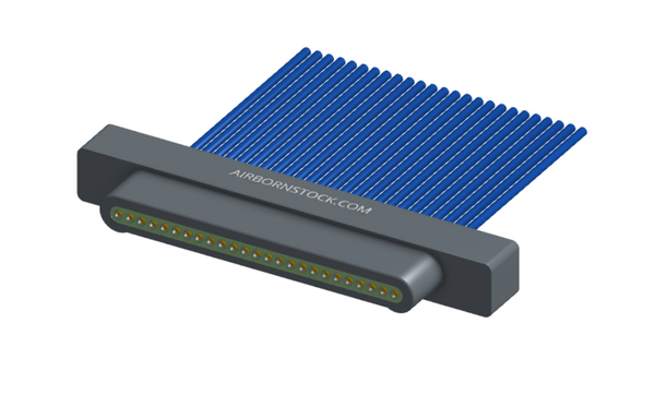 NM-112-025-161-00AA - Nano-miniature D-shaped I/O connector with 25 contacts and no attachment hardware. (Plug)