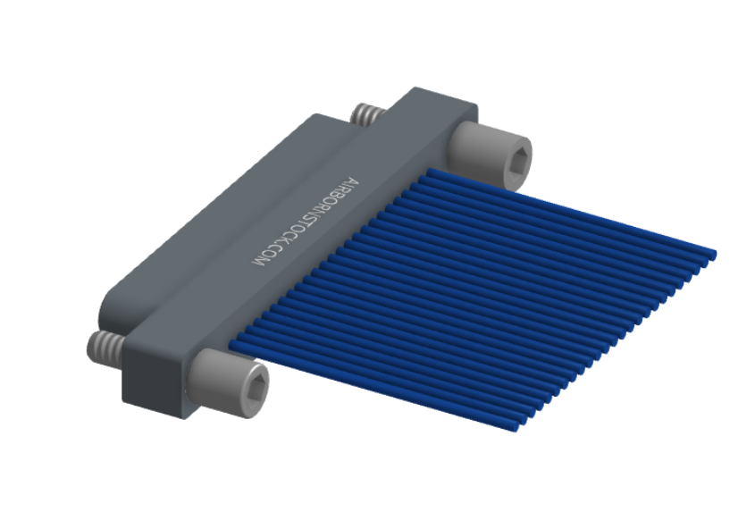 NM-112-025-161-JCAA - Nano-miniature D-shaped I/O connector with 25 contacts and captivated turning jackscrew hardware. (Plug)